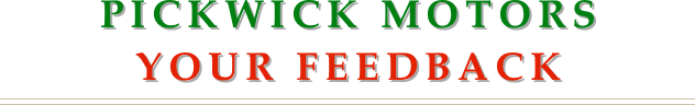 Pickwick motors
your feedback
￼